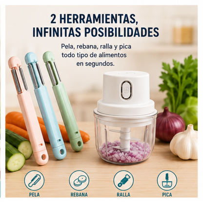 🔪PICATODO + PELADOR DE FRUTAS Y VEGETALES GRATIS!