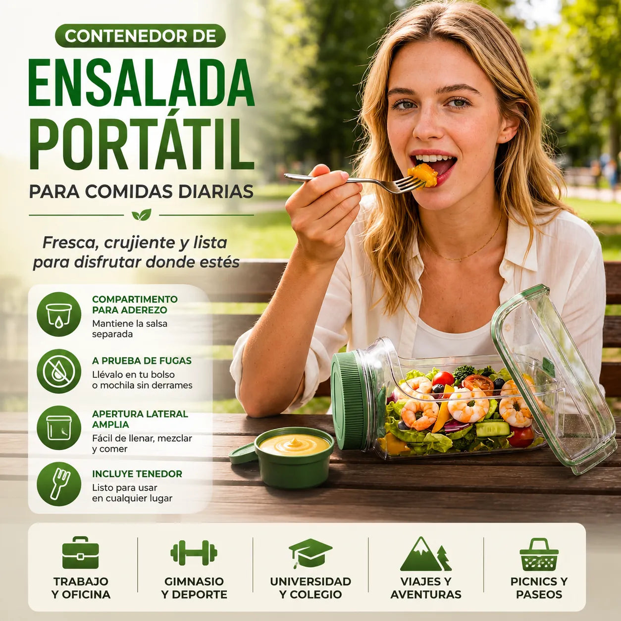 🫙RECIPIENTE DE ENSALADA PREMIUM 🥗
