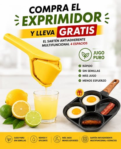 🍋COMBO EXPRIMIDOR DE CÍTRICOS PLANO + 🎁SARTEN GRATIS🍳