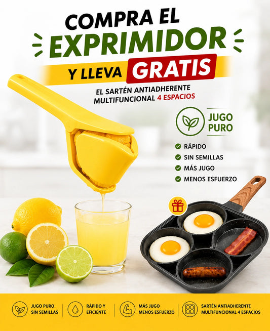 🍋COMBO EXPRIMIDOR DE CÍTRICOS PLANO + 🎁SARTEN GRATIS🍳